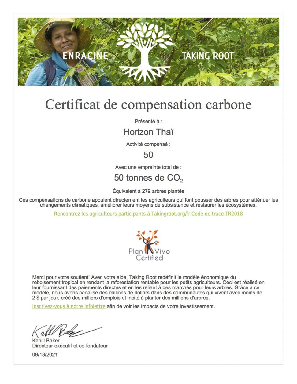 Carbon Certificate Offset Fr